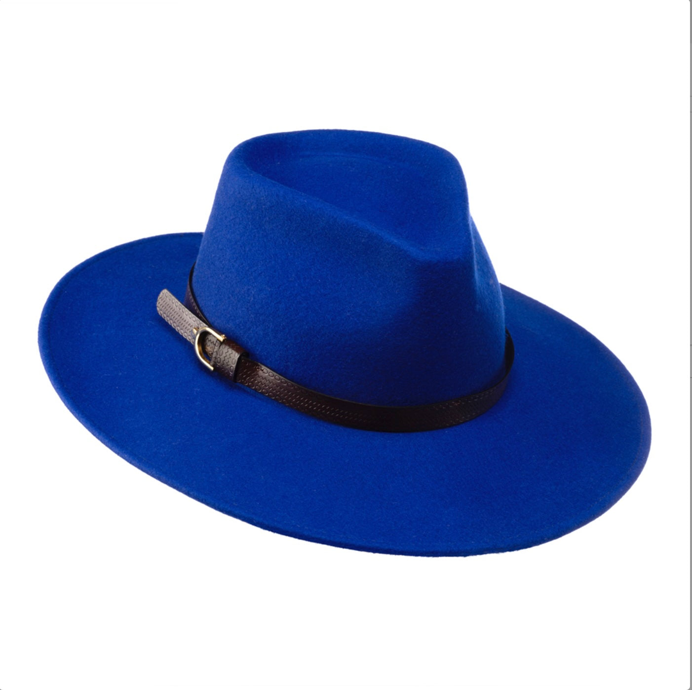 Babette- fedora hat for women-royal blue wool felt – Bronteshop display picture 2