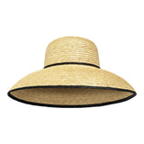 Bronte-Audrey summer hat in marlins straw, lampshade hat style with wide brim
