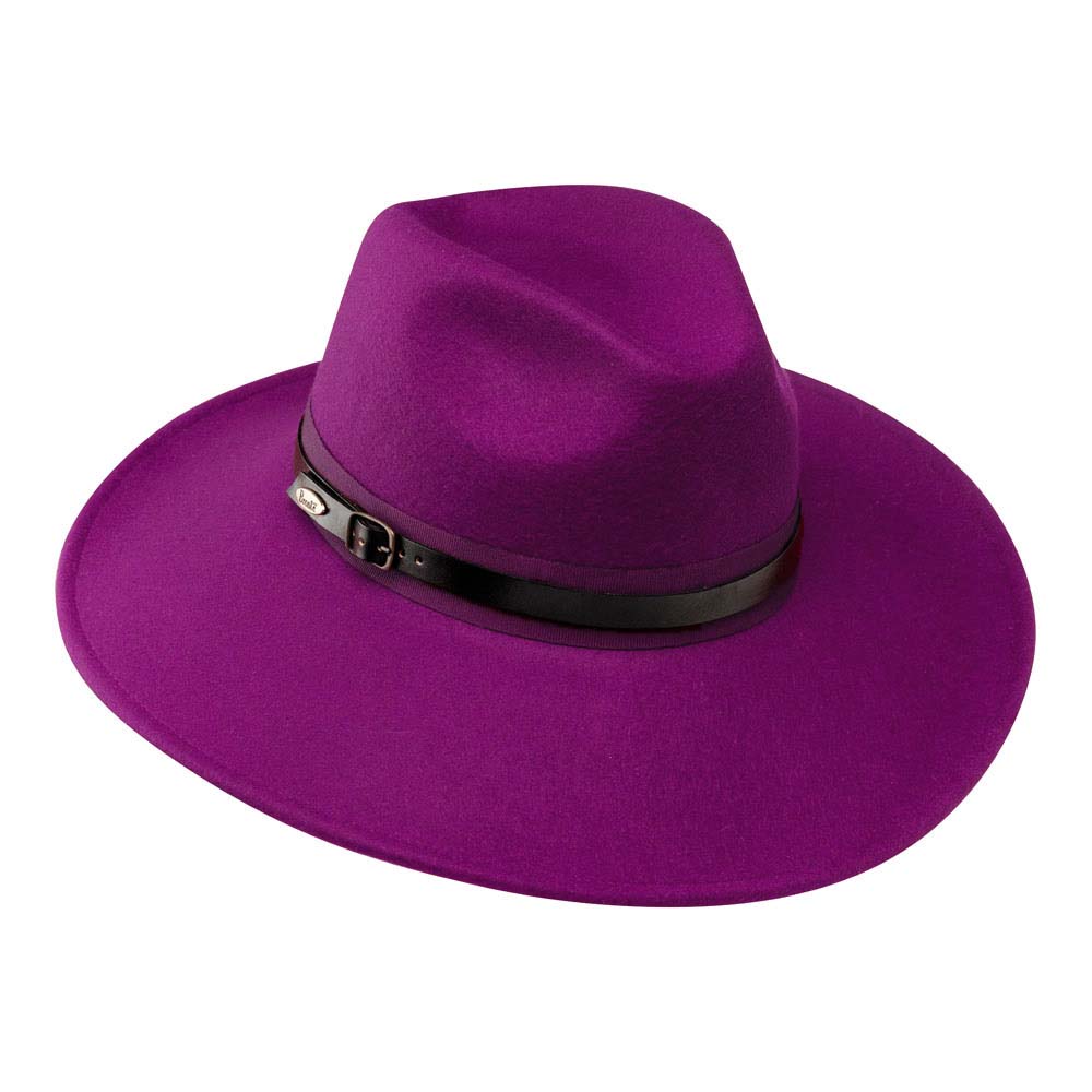 Fuchsia Pink Faux Leather Band Brim Fedora Hat Trend Panama Trendy Accessory Visland Women Fedora Hat, Fashion Vintage Retro Classic  main image 4