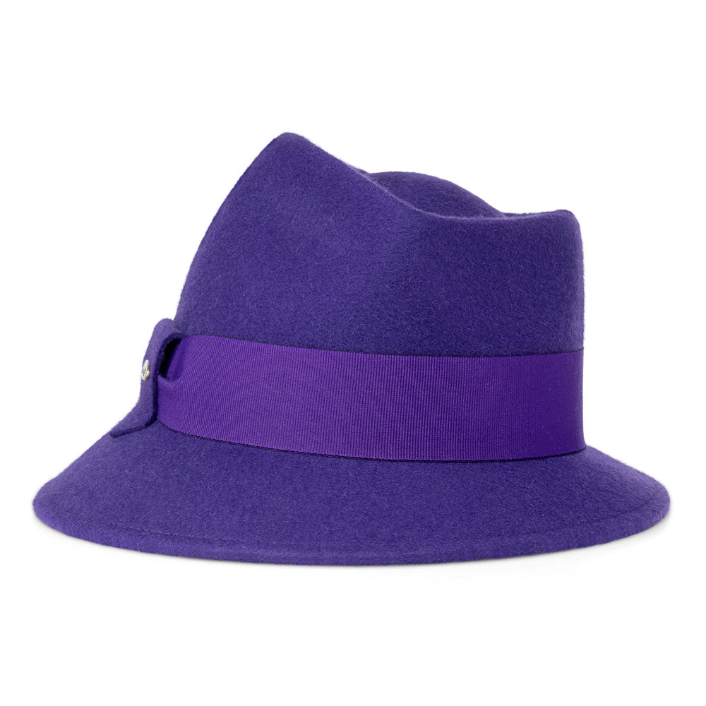 Jade-wool felt trilby hat for women in purple hue – Bronteshop