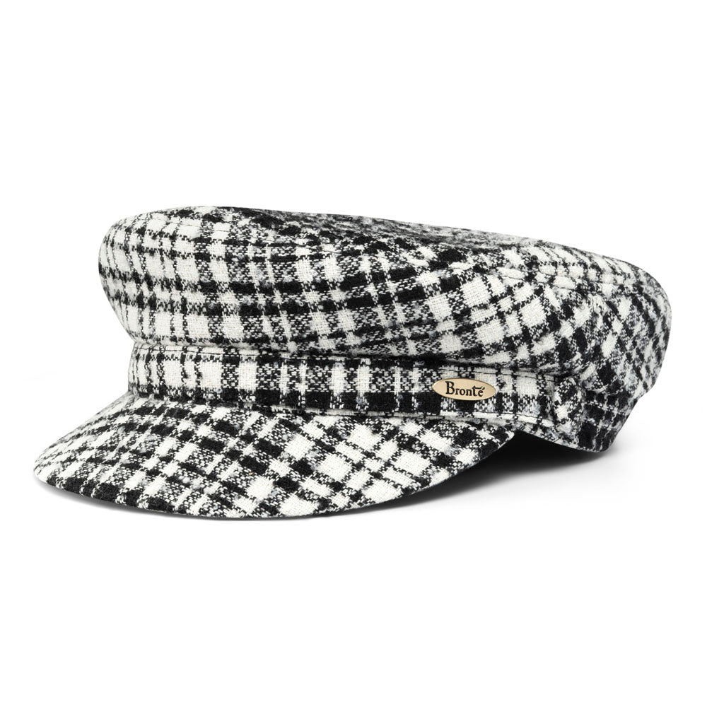 Shipper cap in black white check, trendy sailor cap – Bronteshop
