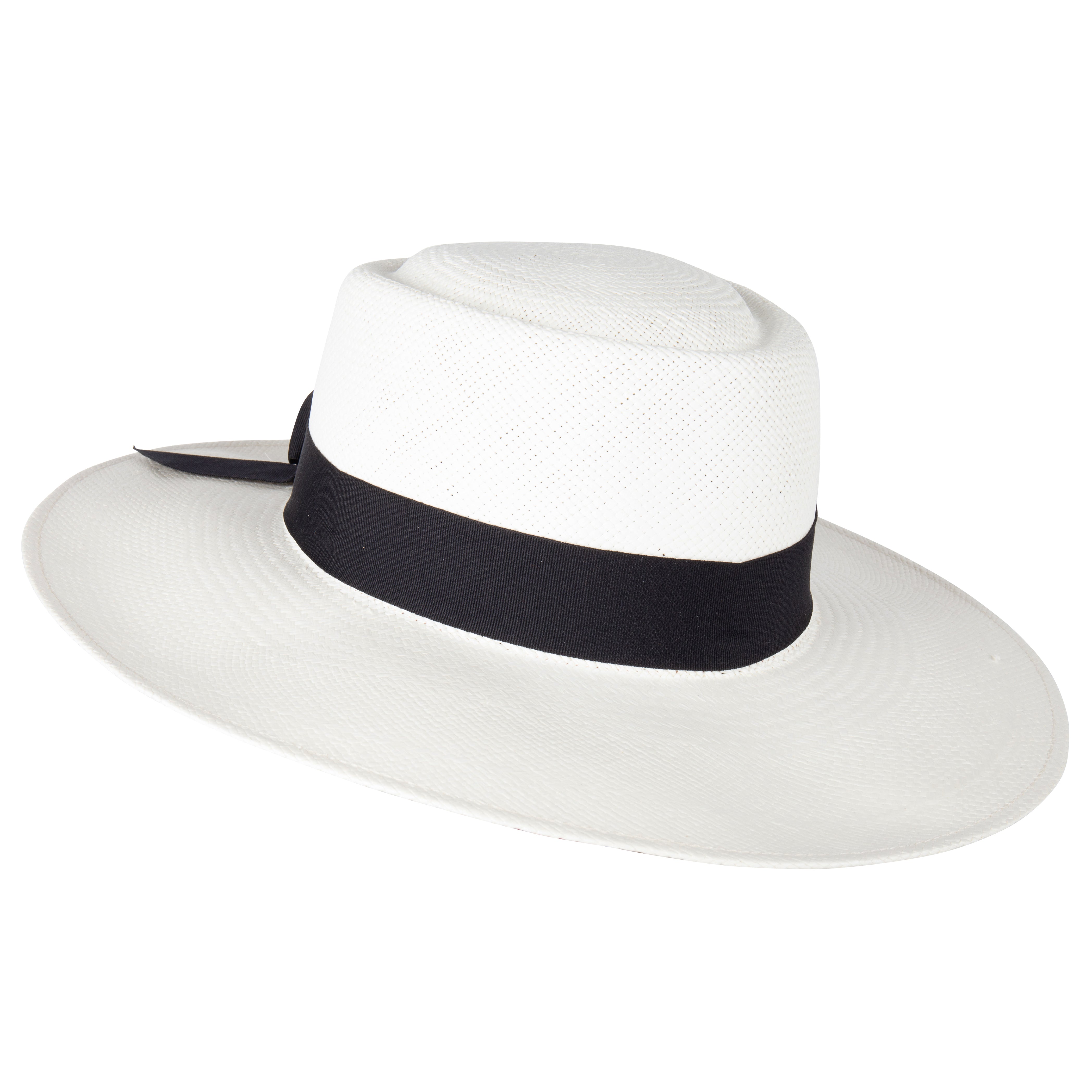 Bronté | Mats Panama boater hat - White / Navy – Bronteshop display picture 3