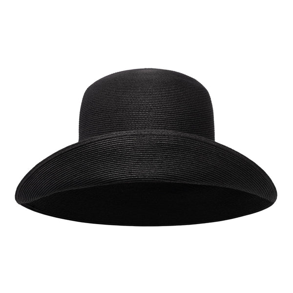Bronte -versatile straw cloche hat Southwest in black