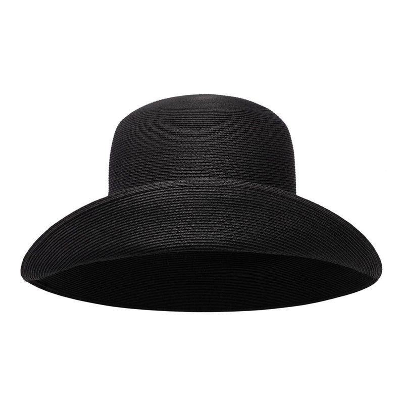 Bronte -versatile straw cloche hat Southwest in black
