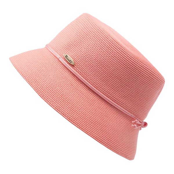Bronte-bucket straw hat Joy- in pink