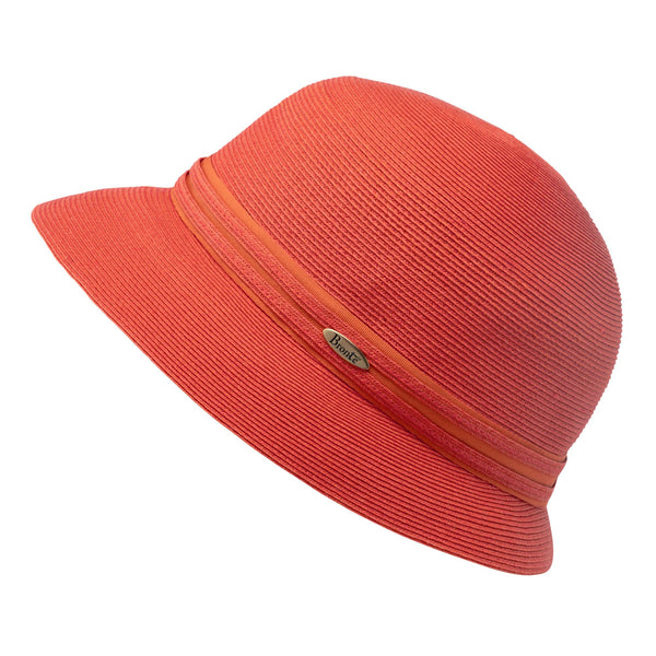 Bronte-sun hat Lotte, feminine cloche hat style, in burnt orange, SPF50, OSFA, packable