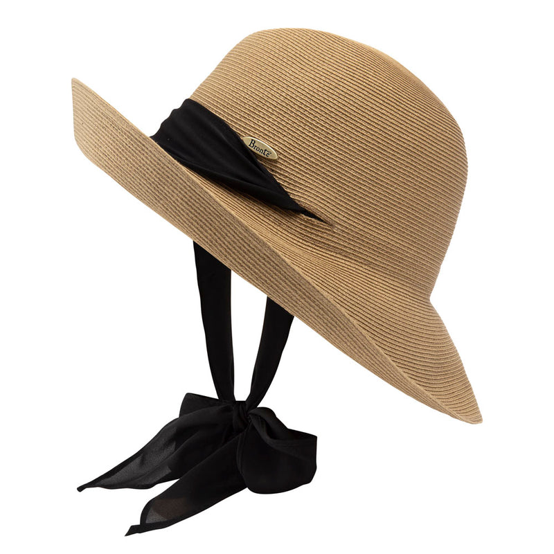 Bronte-scarf straw hat Manly for women, packable, OSFA, SPF50