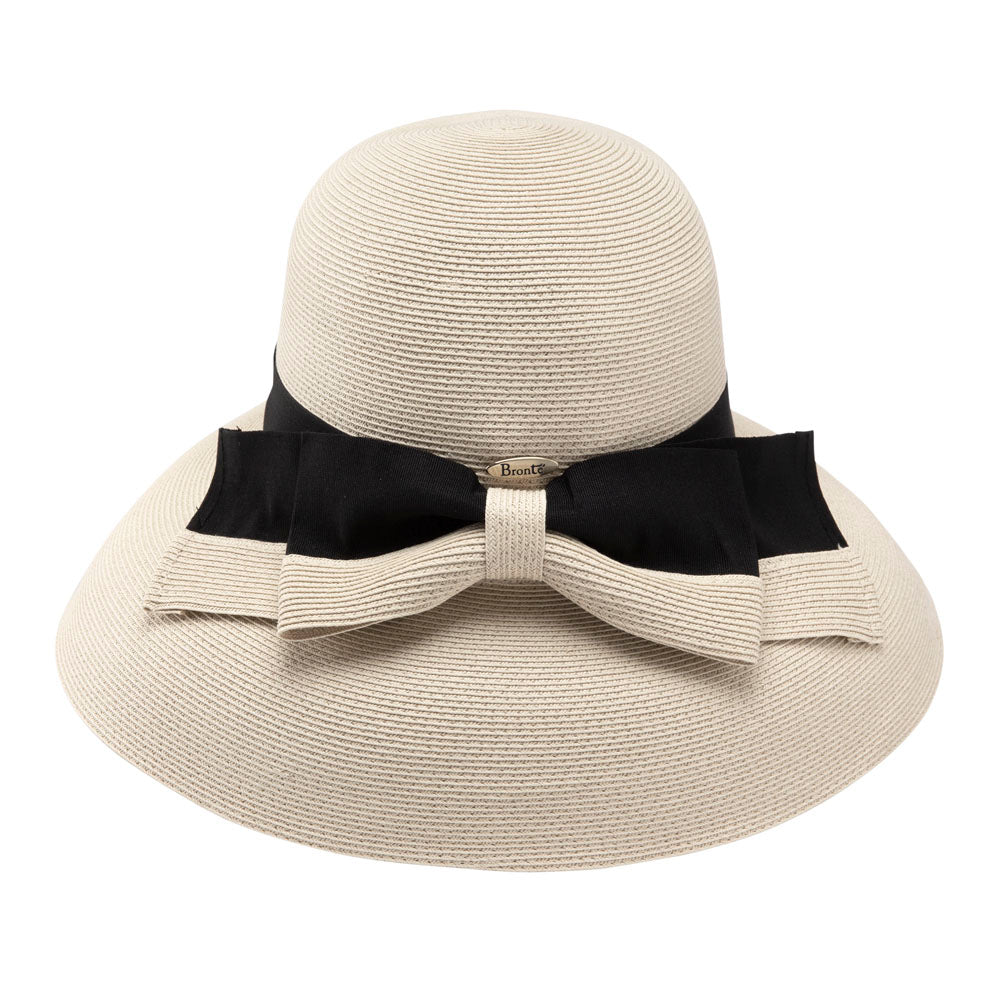 Tara-wide brim straw hat in natural hue-Audrey Hepburn sun hat – Bronteshop