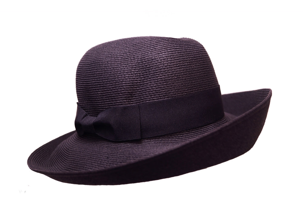 Bonnie-wide brim sun hat-straw-in black-travel hat – Bronteshop display picture 3