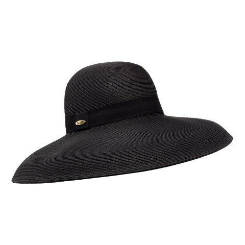 Deborah-black, wide brim sun hat for women, SPF50 – Bronteshop