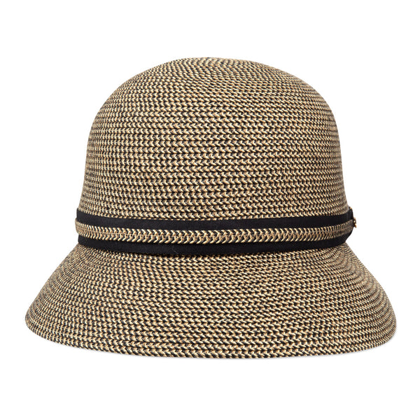 Bronte-Peaked straw Cap - Linda - black/natural melee - travel hat