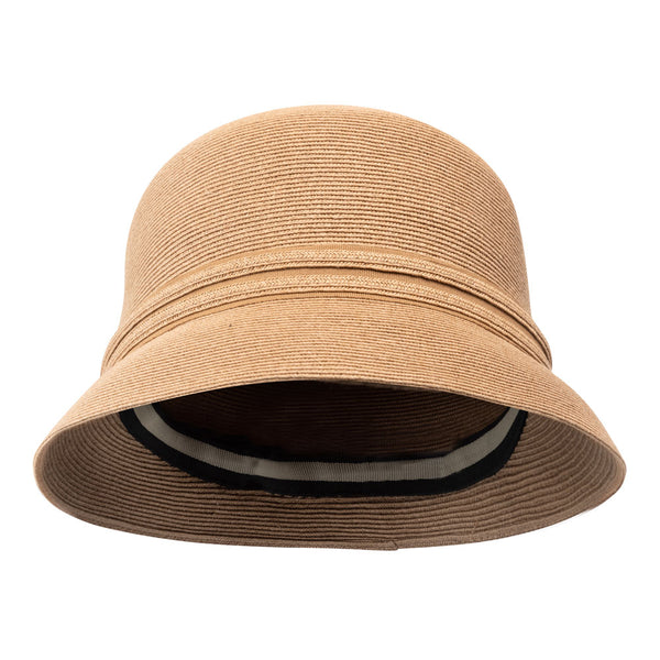 Bronte-sun hat Lotte, feminine cloche hat style, warm camel tone, SPF50, OSFA, packable