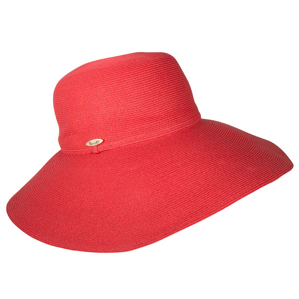 Bronte-Wide Brim hat -Melina - coral - travel hat