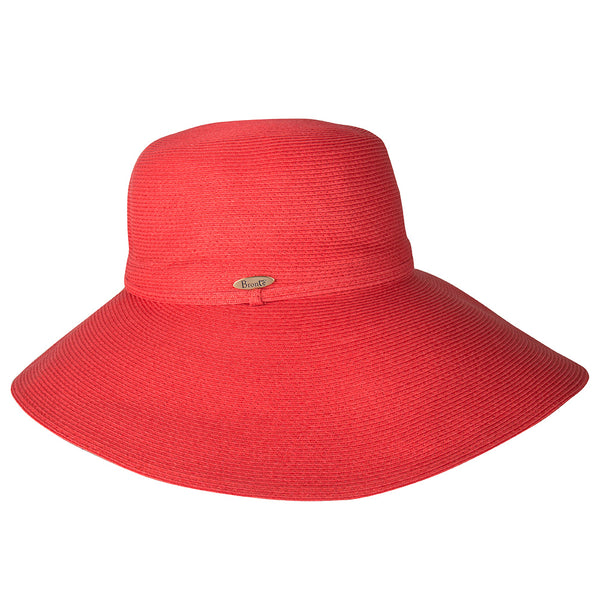 Bronte-Wide Brim hat -Melina - coral - travel hat