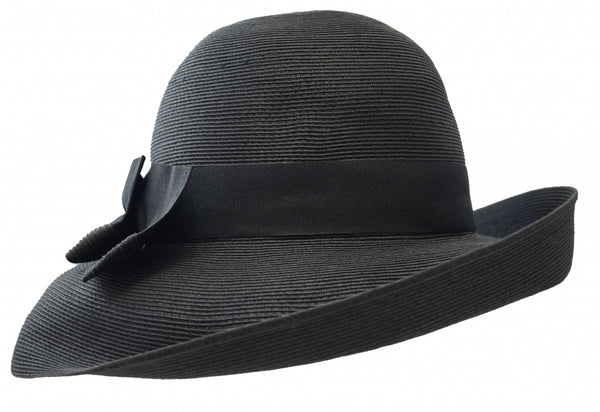 Bronte -Wide brim summer hat - Tara - black - travel hat-SPF50-audrey Hepburn hat style