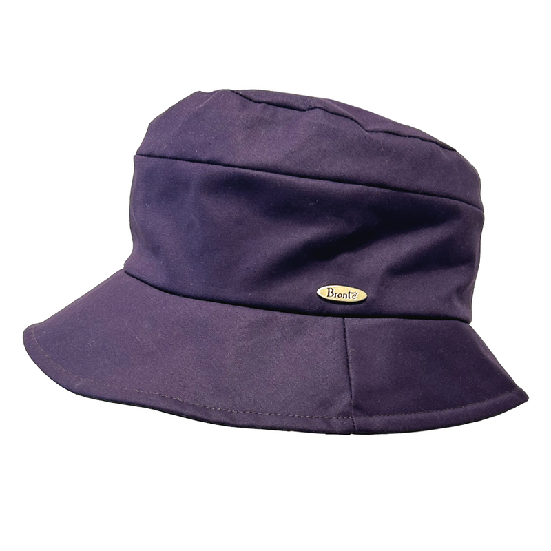 Carla- purple rain hat in lightweight fabric, packable, medium brim