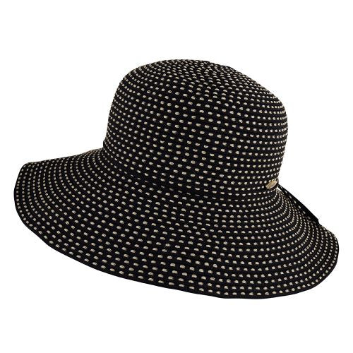 Wide brim - Vicky -black/ natural - travel hat