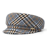 Bronte hats - Ella - women's Sailor cap -  blue, black and camel - check pattern - wool