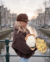 Fay is a wool felt cap for women, with peak, in medium brown tone, by Bronté Amsterdam