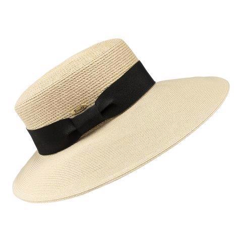 Bronte hat- Harper in boater hat style SPF50-OSFA-natural tone