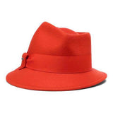 Bronte-Jade-trilby hat for women in orange wool felt