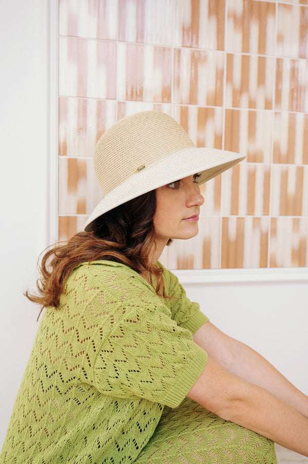 Bronte-sun-hat-Paris with wide brim in natural-ivory hue
