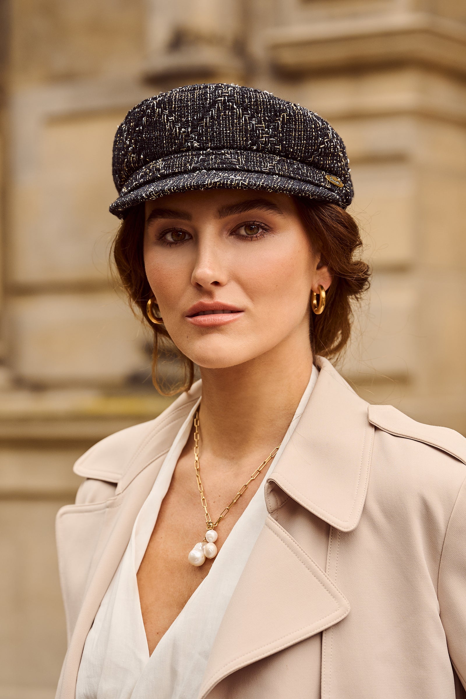 Casual Women's sailor Cap-Shipper in Purple Check – Bronteshop