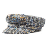 Bronte-cap-Shipper-sailor cap for women- blue mix Linton Tweed