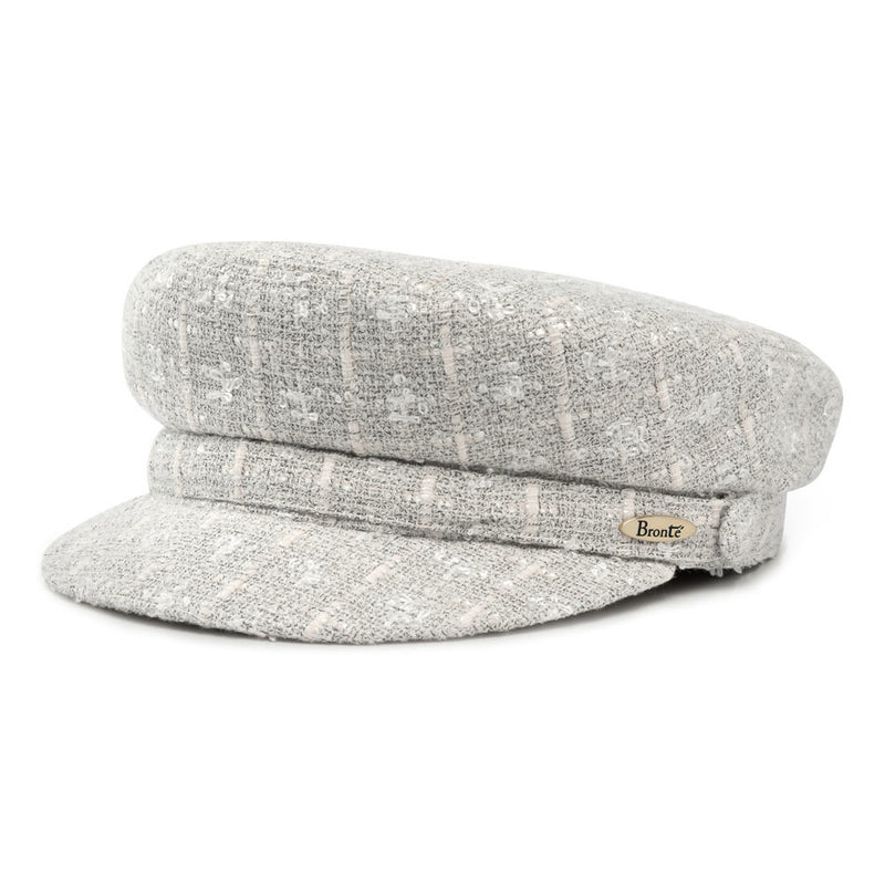 Bronte-Shipper-cap- for women in white Linton Tweed