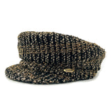 Cap - Ella - Black / Gold metallic - Linton Tweeds