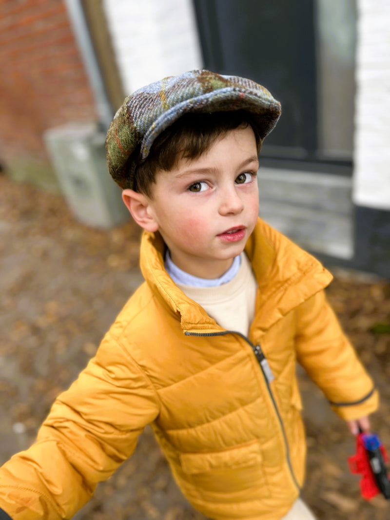 Cap - Ben - green - Harris Tweed