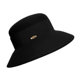 Bronté hats - Vita - Lampshape hat - Black - Woolfelt - Ribbon - Bucket hat 