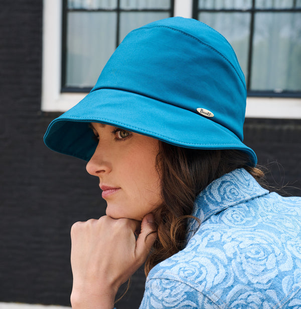Bronte-Rain hat for women- Pip-teal blue