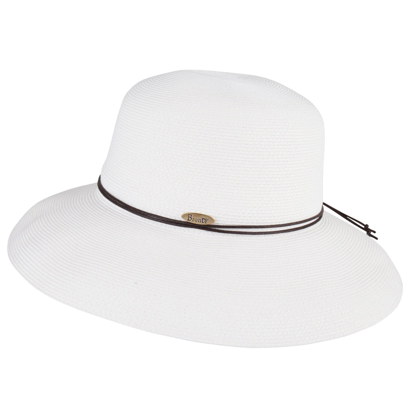 Wide brim hat - Anna - white - travel hat