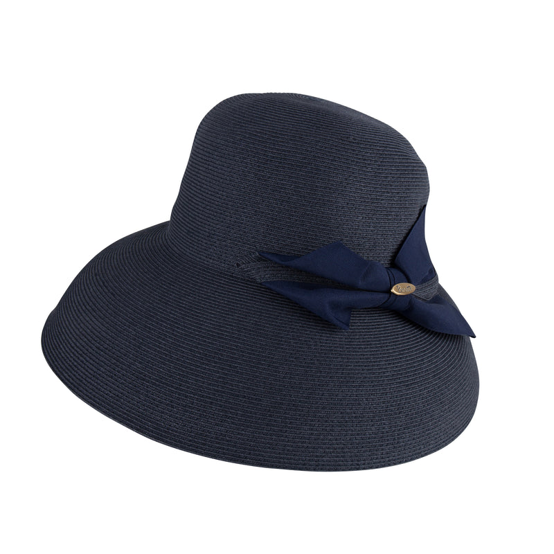 Bronte- sun hat Chloe comes with wide brim, rollable, navy blue SPF50