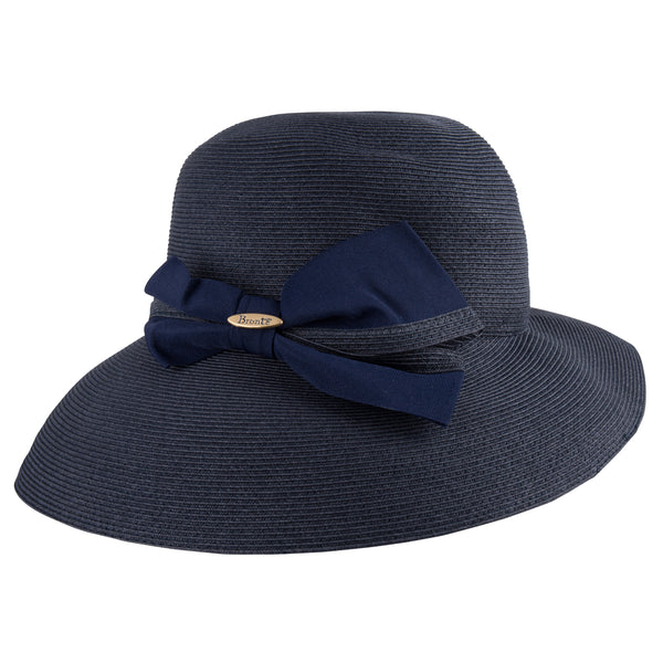 Bronte- sun hat Chloe comes with wide brim, rollable, navy blue SPF50 