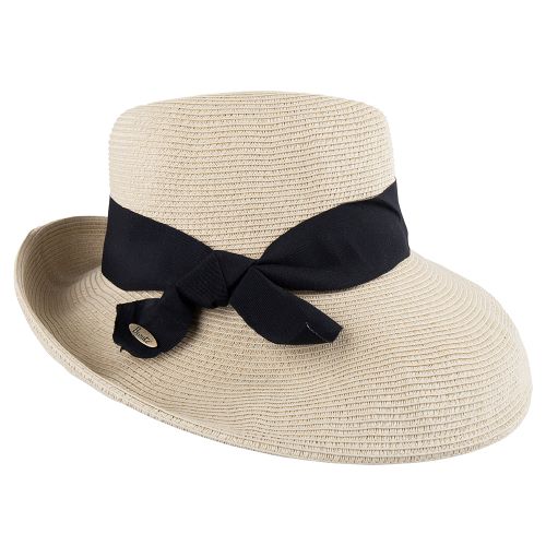 Bronte-large brim summer fedora hat for women- Grace hat in natural hue-SPF50