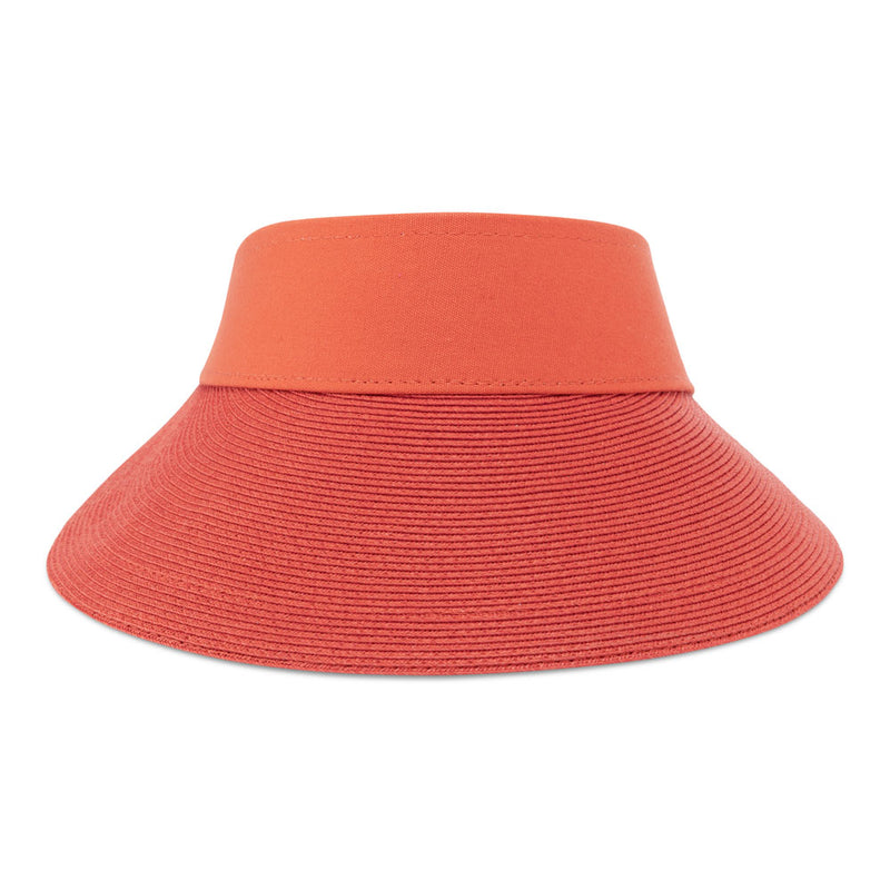 Evy-sun visor-vibrant orange–straw/cotton-OSFA – Bronteshop