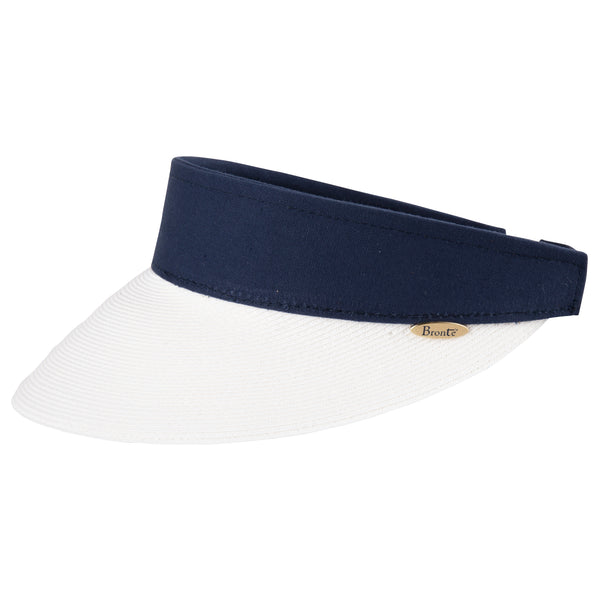Sun visor - Evy - white & navy blue