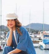 Bronte- shipper cap  for women in wool mix boucle ivory