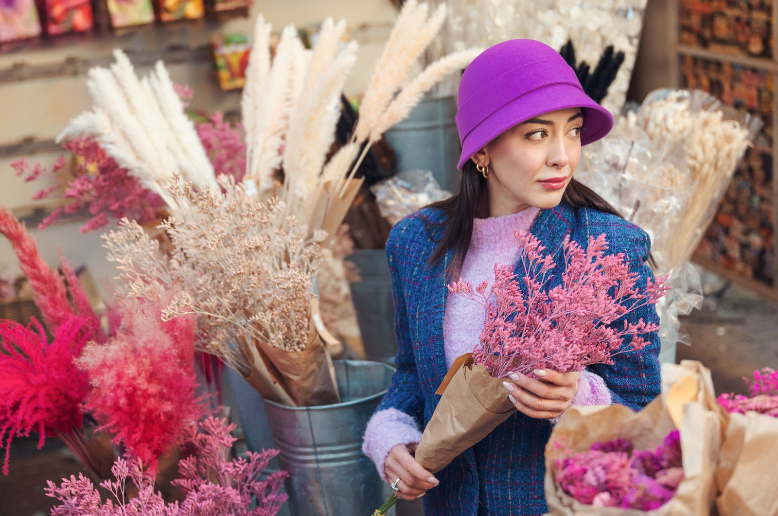 Cloche hat with flower store