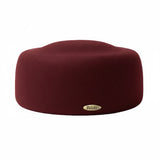 Bronte- latest design;ABBY Wool Pillbox hat in BORDEAUX