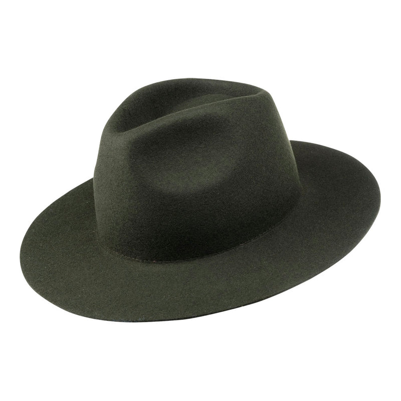 Bronte-Amin-wool felt hat with straight firm brim-green