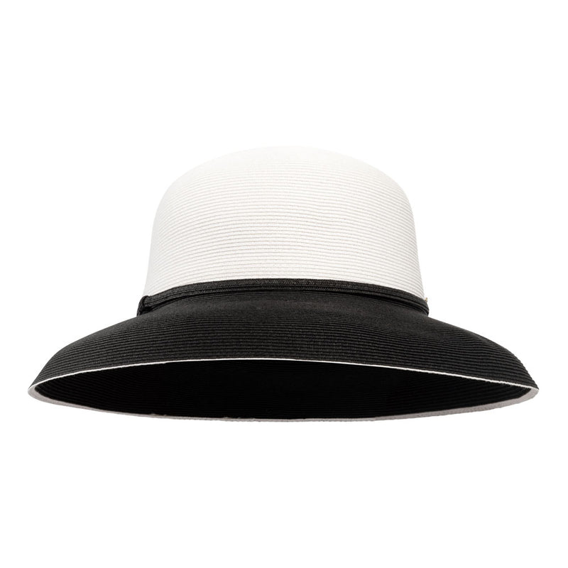 Bronte-Anna-rollable sun hat with UV50 protection, in black and white