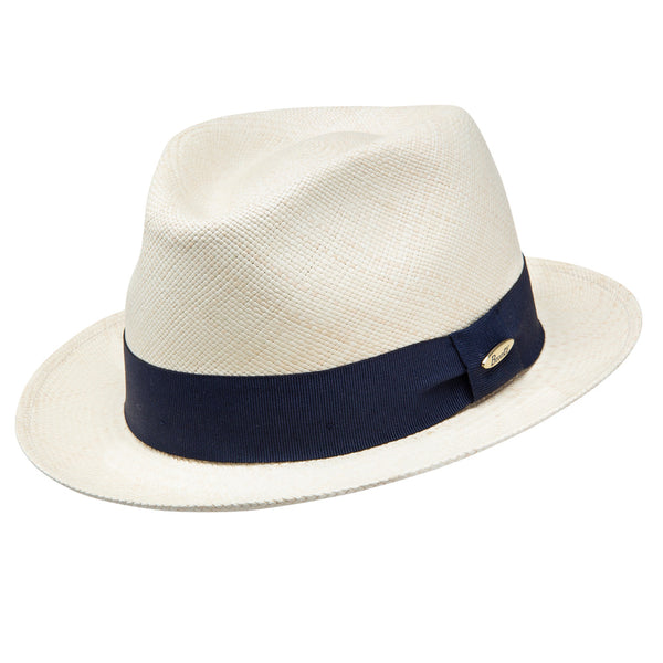 Panama hat - Bob - naturel with navy trimming 
