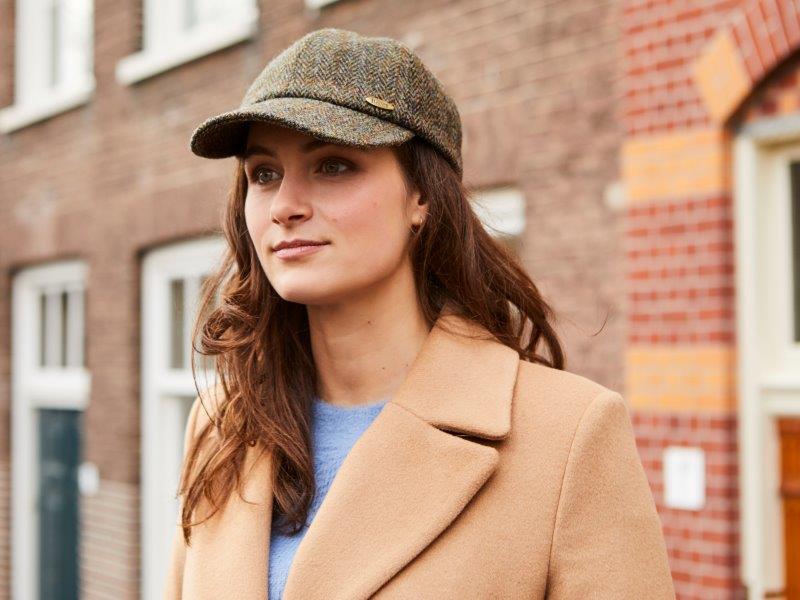 Cap - Bram - brown/green - Harris Tweed