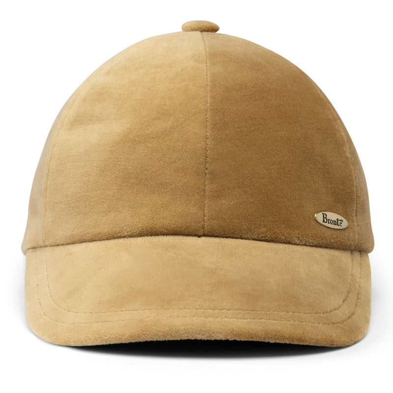 Bronte-Baseball cap for women, Bram, in camel cotton velvet, adjustable