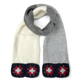 Bronte-Grete knitted scarf-white-grey