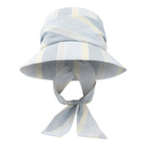 Bronte-Cabrio scarf hat in blue linen- packable travel hat
