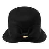 Catharina-wool felt cloche hat with wide brim in black,back